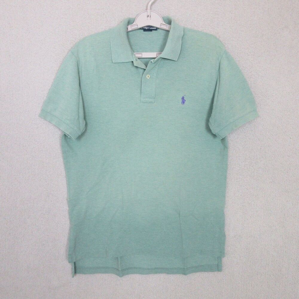 Polo Ralph Lauren Shirt Mens M Mint Green Short Sleeve Logo Preppy Classic